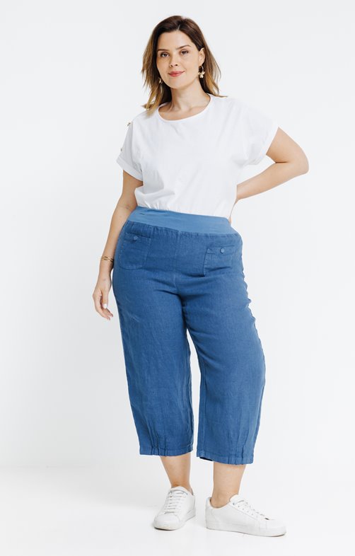 Pantacourt en lin avec poches