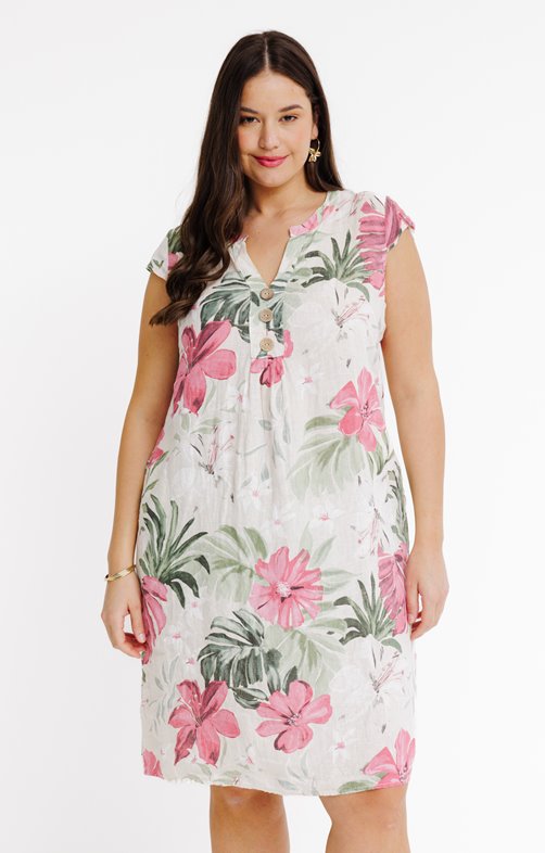 Robe en lin imprimé floral