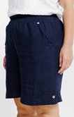 Short en lin avec boutons coco