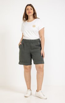 Short en lin avec boutons coco