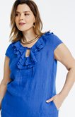 Robe en lin col à volants